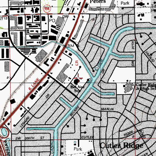 Topographic Map of Bel - Aire Elementary School, FL