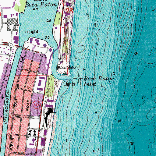 Topographic Map of Boca Raton Inlet North Jetty Light 2, FL
