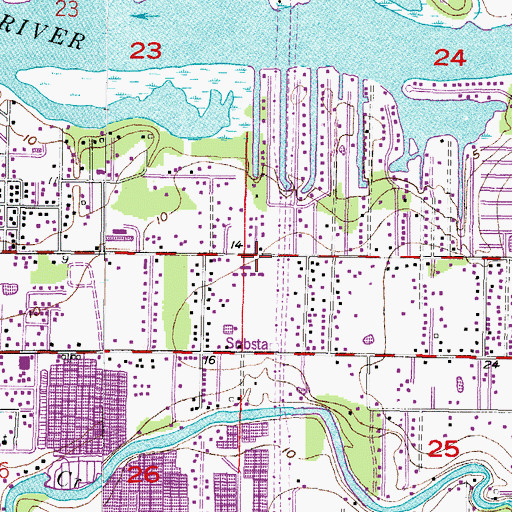 Topographic Map of Gibsonton Elementary School, FL