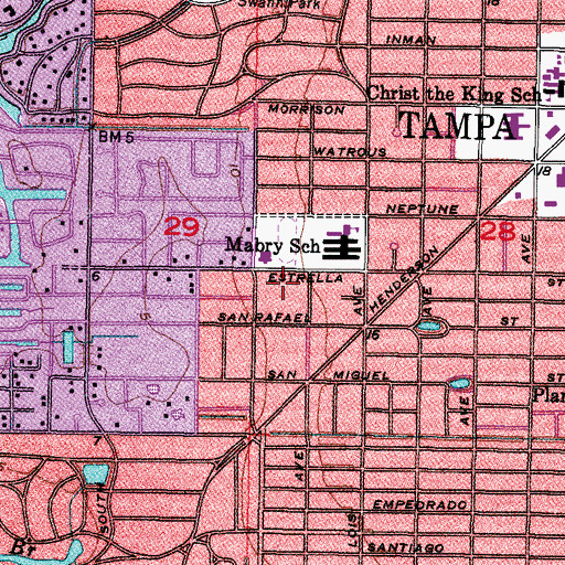 Topographic Map of Coleman Middle School, FL