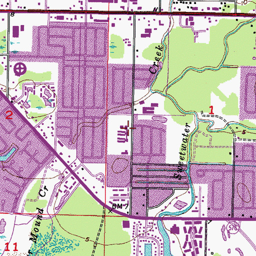 Topographic Map of Dickenson Elementary School, FL
