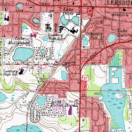 Topographic Map of Oak Park Elementary School, FL