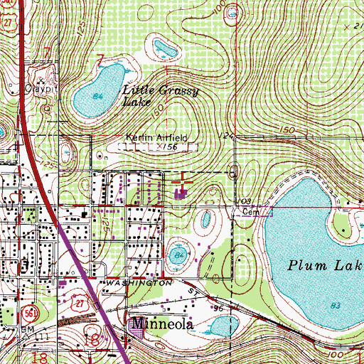 Topographic Map of Minneola Elementary School, FL