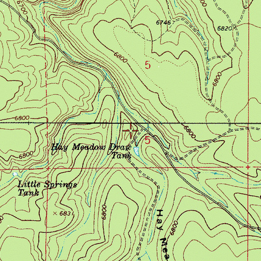 Topographic Map of Hay Meadow Draw, AZ