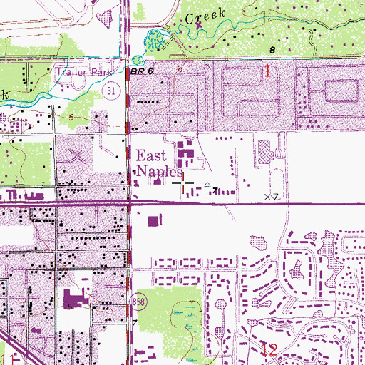 Topographic Map of Collier County Free Public Library, FL