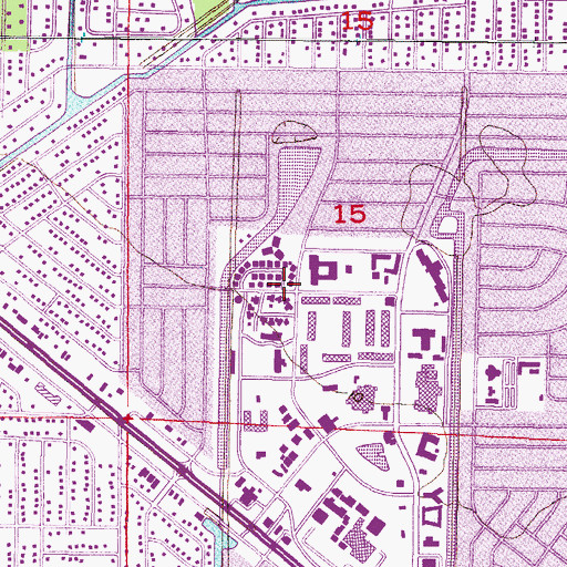 Topographic Map of Port Charlotte Public Library, FL