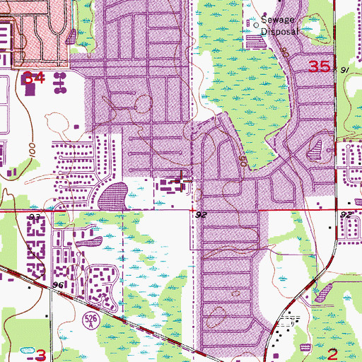 Topographic Map of Chickasaw Elementary School, FL
