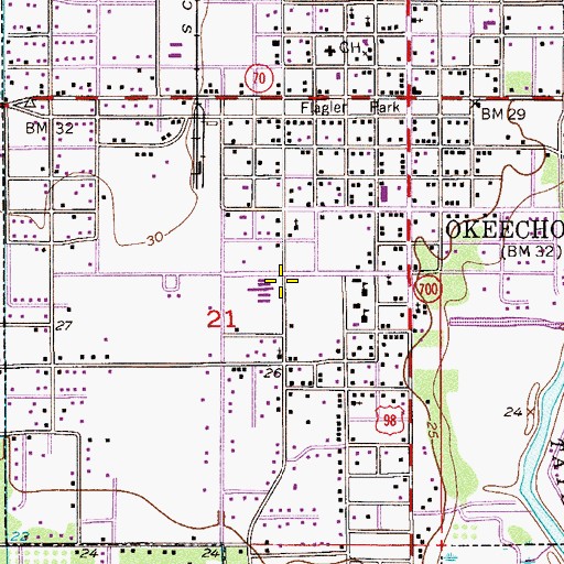 Topographic Map of Central Elementary School, FL
