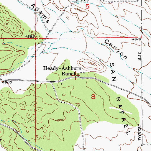 Topographic Map of Heady-Ashburn Ranch, AZ