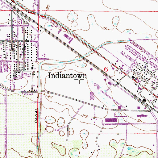 Topographic Map of Indiantown Middle School, FL