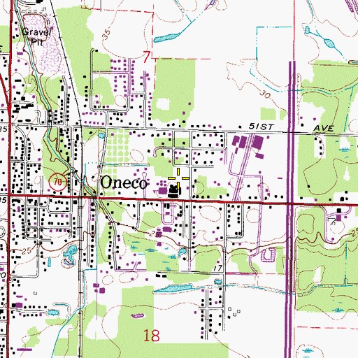 Topographic Map of Oneco Elementary School, FL