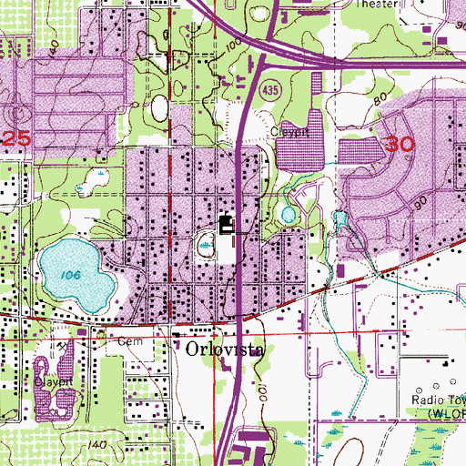 Topographic Map of Orlo Vista Elementary School, FL