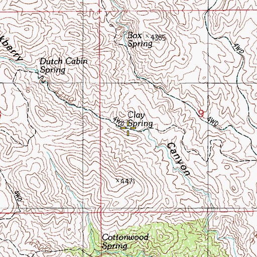 Topographic Map of Clay Spring, AZ