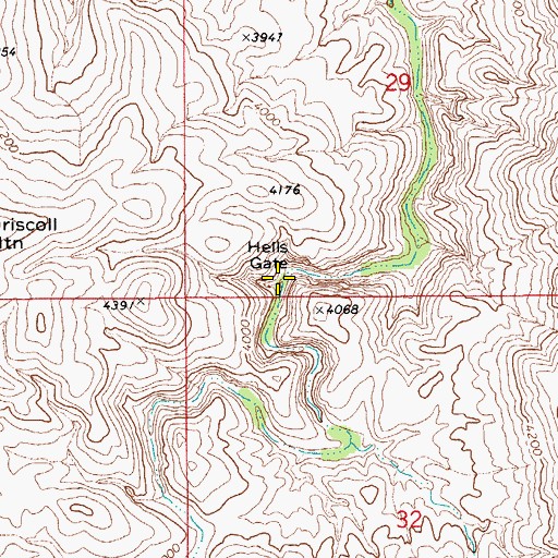 Topographic Map of Hells Gate, AZ