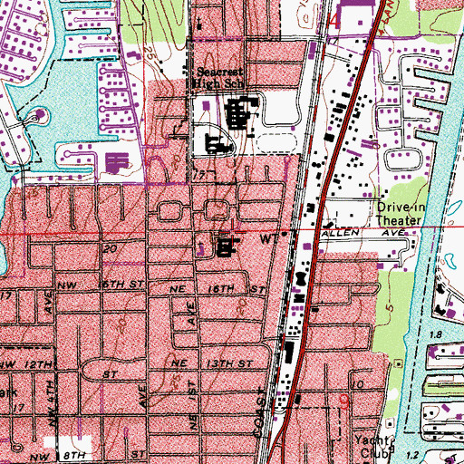 Topographic Map of Delray Community Hospital, FL