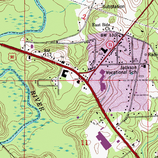 Topographic Map of Sunland Mariana Cox Medical Services Center, FL