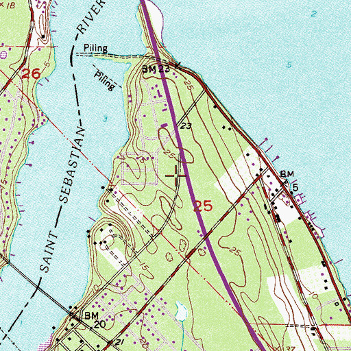 Topographic Map of Sebastian River Medical Center, FL