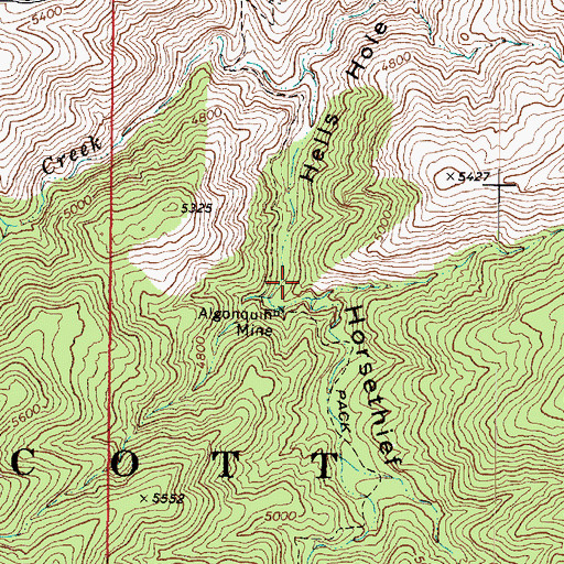 Topographic Map of Hells Hole, AZ