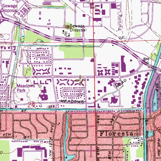 Topographic Map of Verde Elementary School, FL