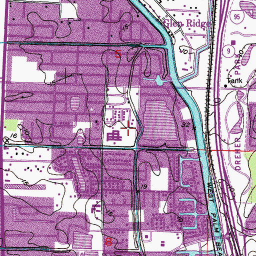 Topographic Map of Meadow Park Elementary School, FL