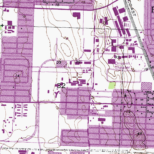 Topographic Map of Lincoln Elementary School, FL
