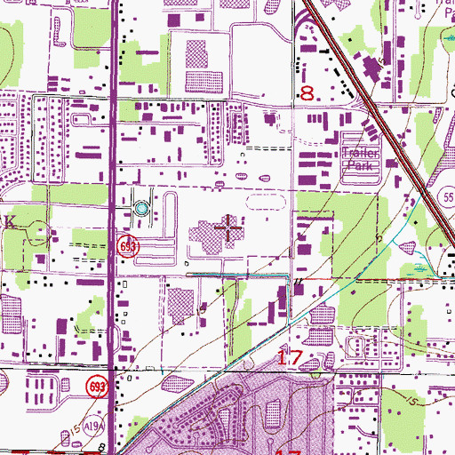 Topographic Map of Pinellas Park High School, FL
