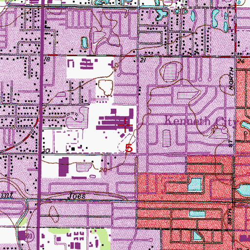 Topographic Map of Dixie Hollins High School, FL