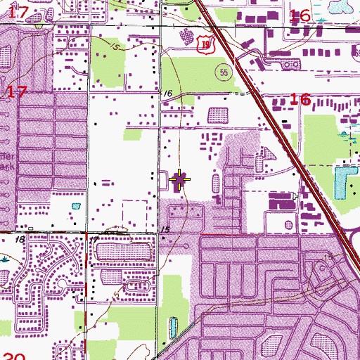 Topographic Map of Pinellas Central Elementary School, FL