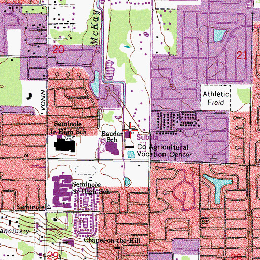 Topographic Map of Career Academies of Seminole, FL