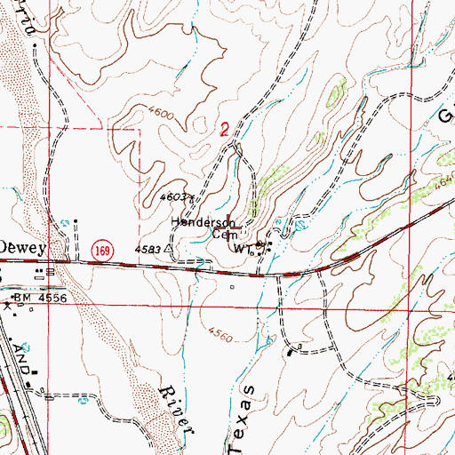 Topographic Map of Henderson Cemetery, AZ