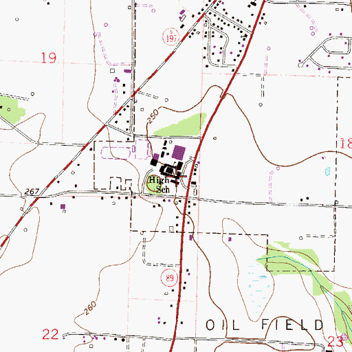 Topographic Map of Jay Elementary School, FL