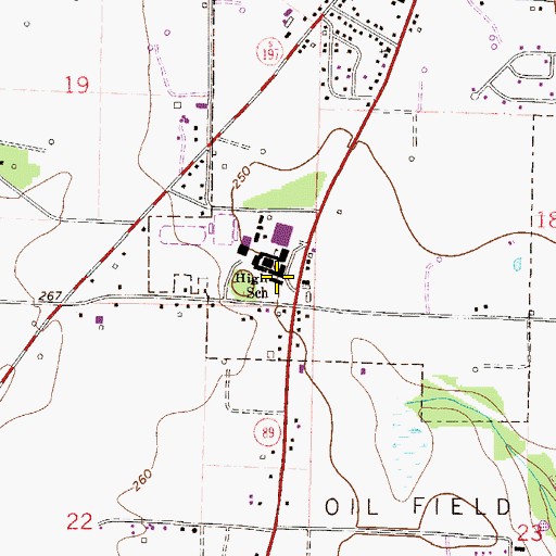 Topographic Map of Jay Elementary School, FL