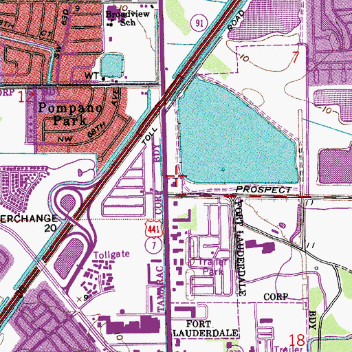 Topographic Map of Calvary Baptist Church, FL