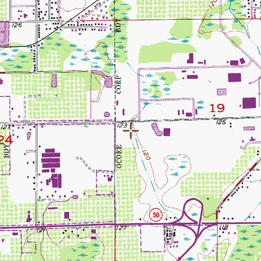Topographic Map of West Orange Memorial Park, FL