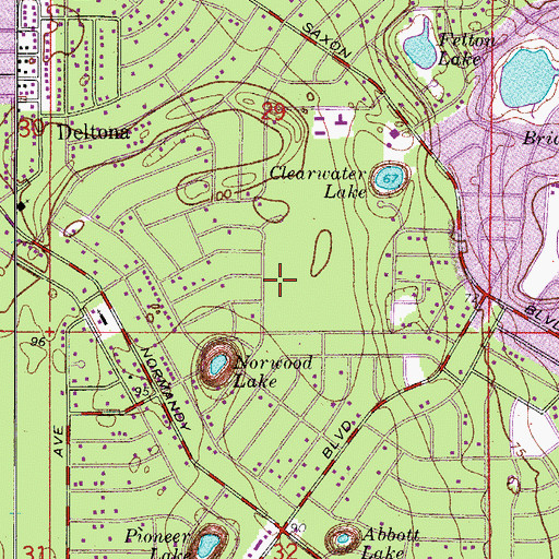 Topographic Map of Deltona Memorial Gardens, FL