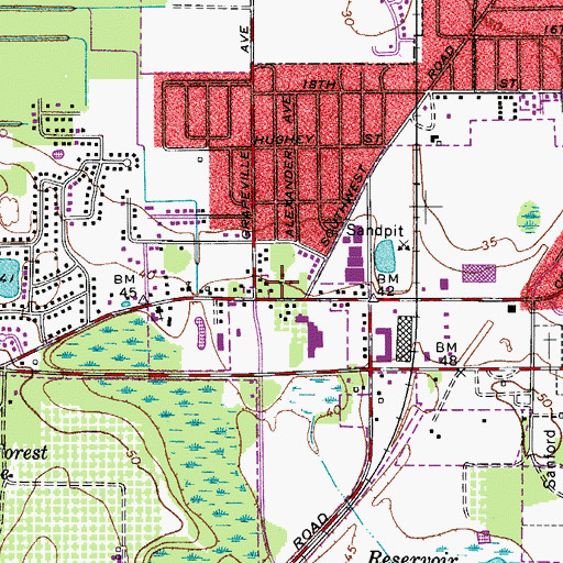 Topographic Map of Calvary Baptist Church of Lake Mary, FL