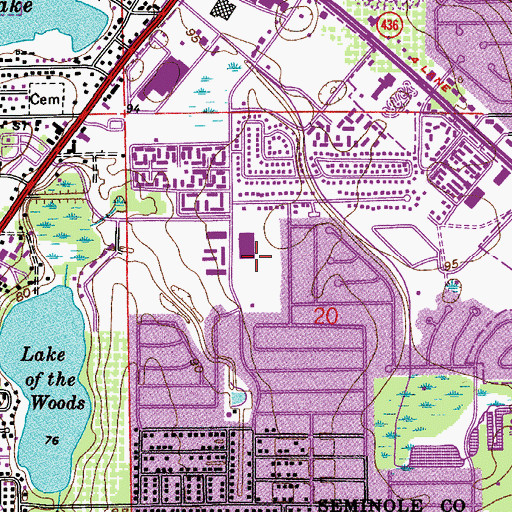 Topographic Map of English Estates Elementary School, FL