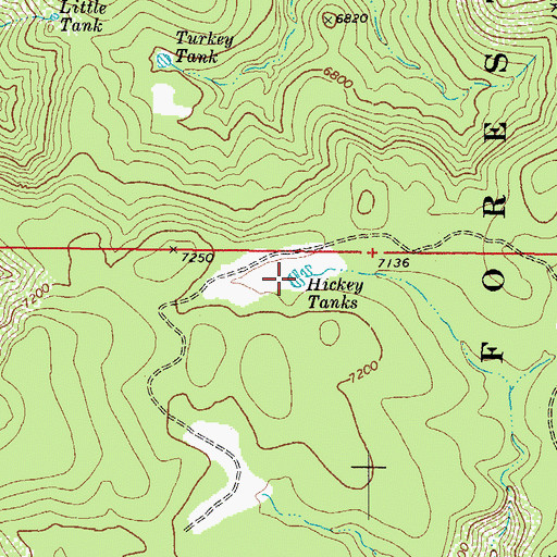 Topographic Map of Hickey Tanks, AZ