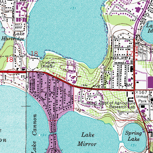 Topographic Map of Ridge Vocational Technical Center, FL