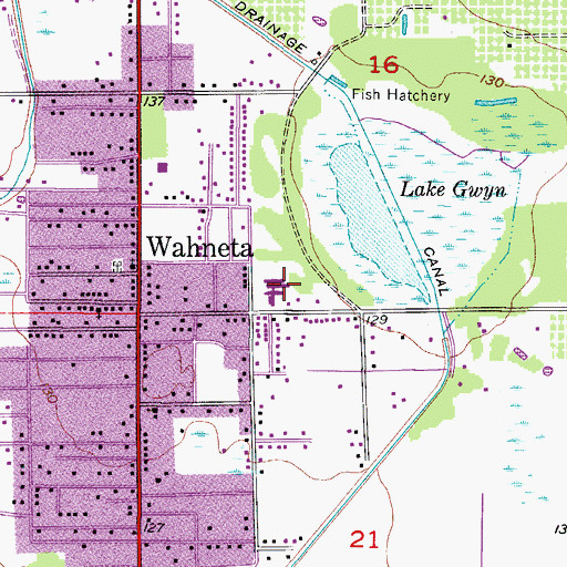 Topographic Map of Wahneta Elementary School, FL