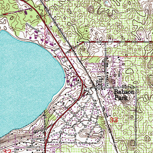 Topographic Map of Dale R Fair Babson Park Elementary School, FL