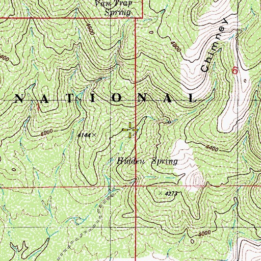 Topographic Map of Hidden Spring, AZ