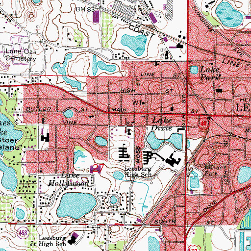 Topographic Map of Congregational Christian Church, FL