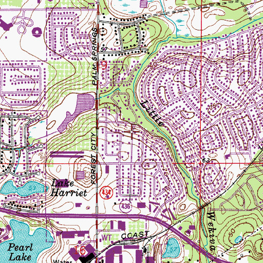 Topographic Map of First Baptist of Forest City, FL