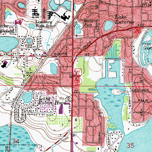 Topographic Map of First United Methodist Church, FL