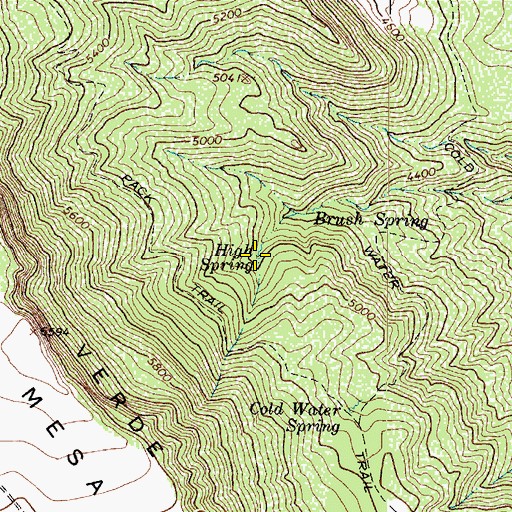 Topographic Map of High Spring, AZ
