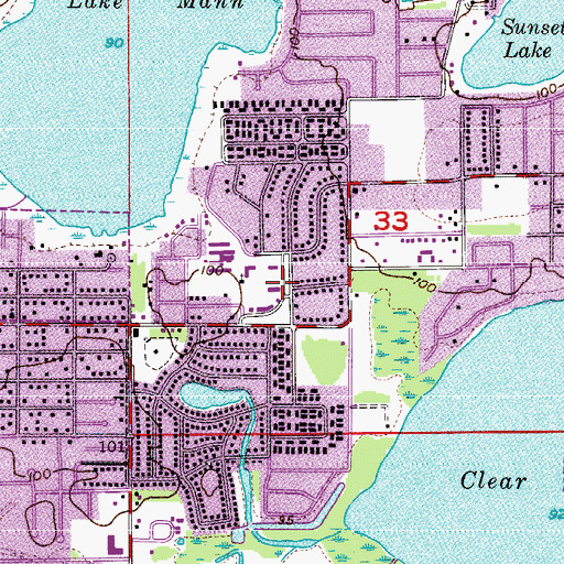 Topographic Map of Saint John the Baptist Episcopal Church, FL
