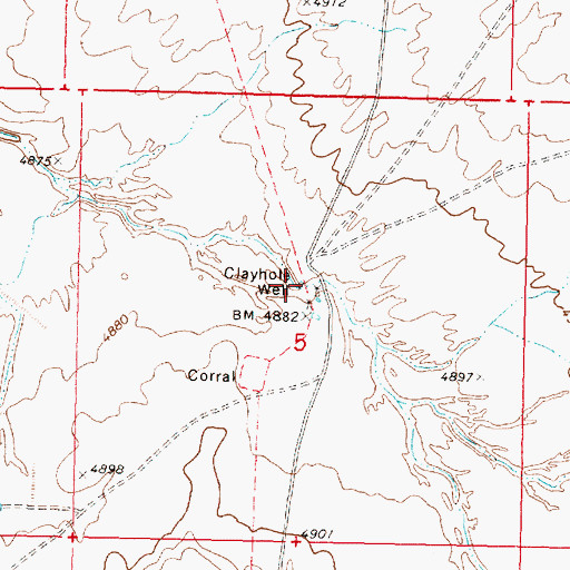 Topographic Map of Clayhole Well, AZ