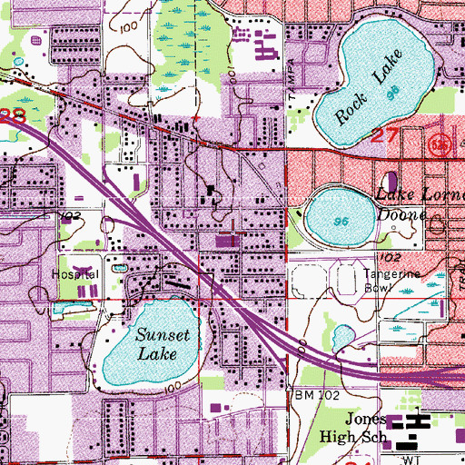 Topographic Map of Central Church of the Nazarene, FL
