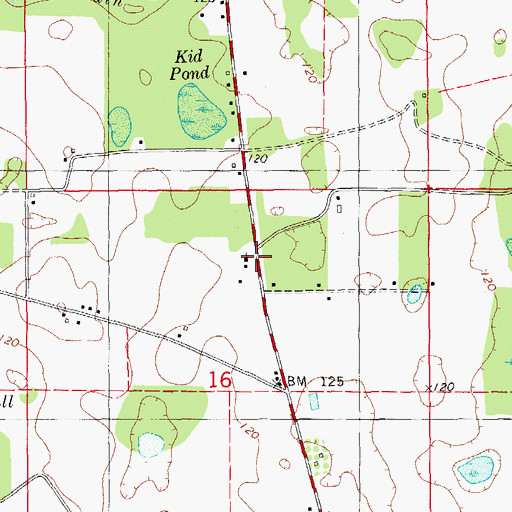 Topographic Map of McChapel Church, FL